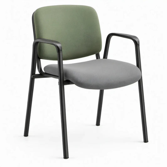 Bezoekersstoel met armleuningen, groen/grijs/zwart, 56 x 57 x 82 cm