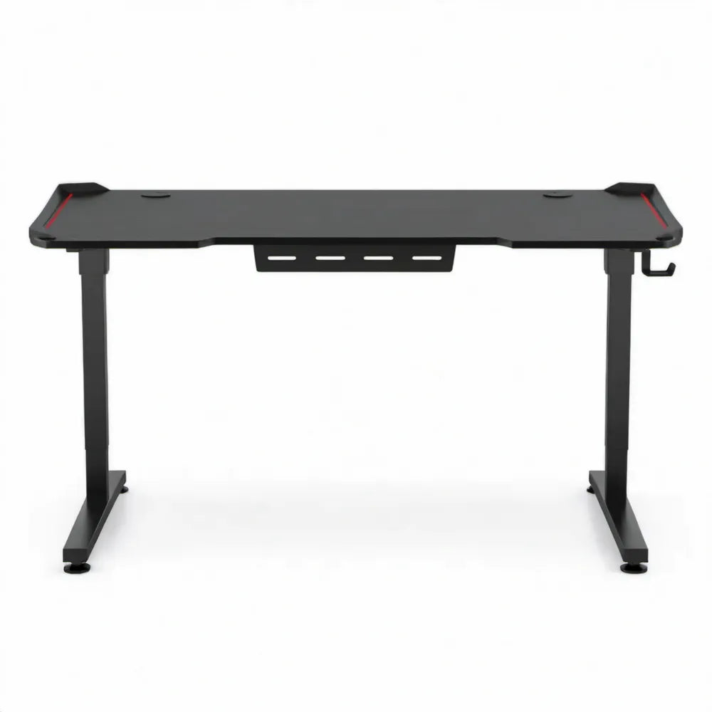 Gamingbureau 140 x 60 x 75 cm Zwart/Rood MDF en Staal
