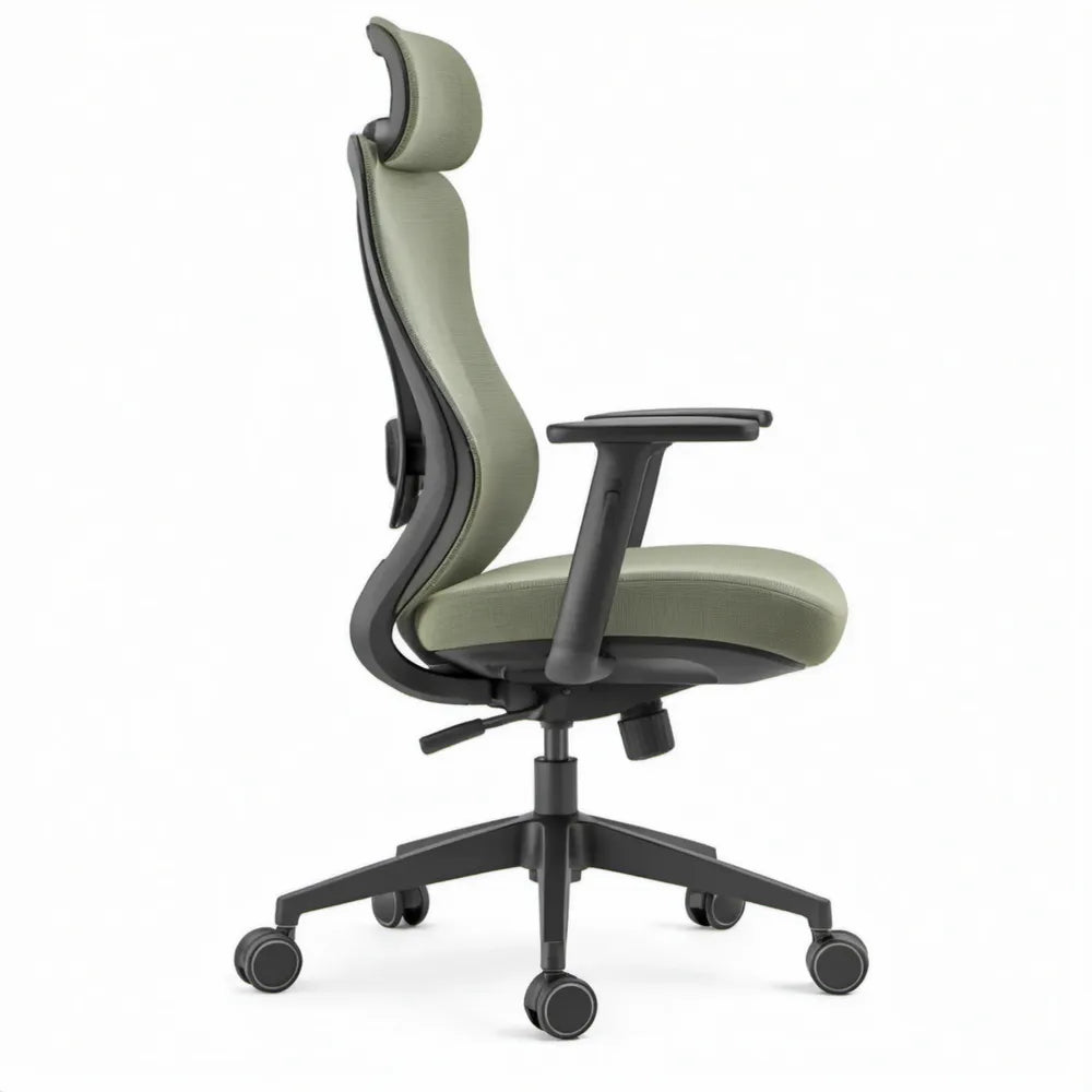 Ergonomische bureaustoel met hoofdsteun Groen/Zwart 68 x 68 x 118-128 cm